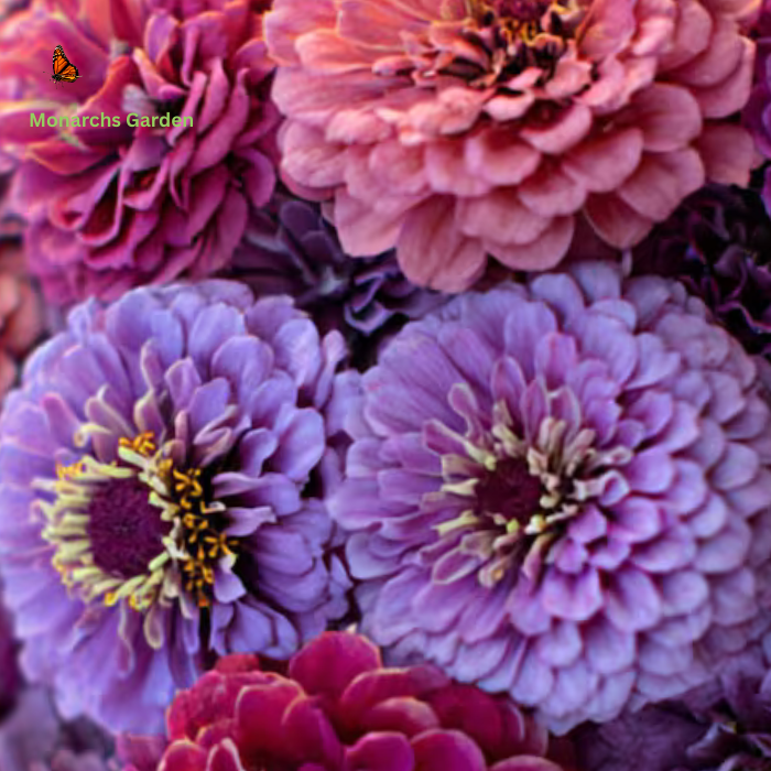 Raspberry Heirloom Bloom Mix Zinnia Seeds
