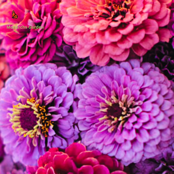 Raspberry Heirloom Bloom Mix Zinnia Seeds